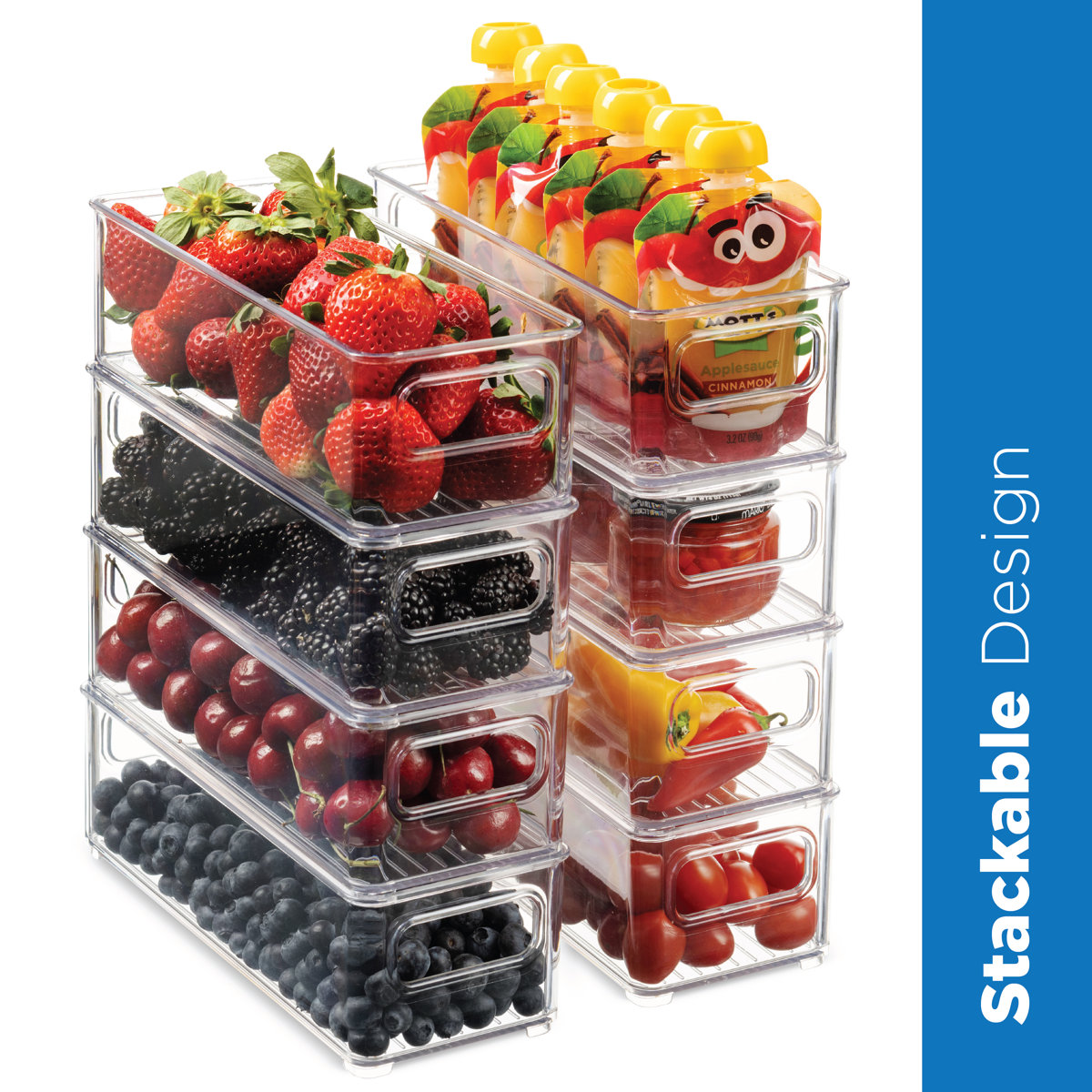 Refrigerator Food Storage Bins 8 Pack (Set of 8)